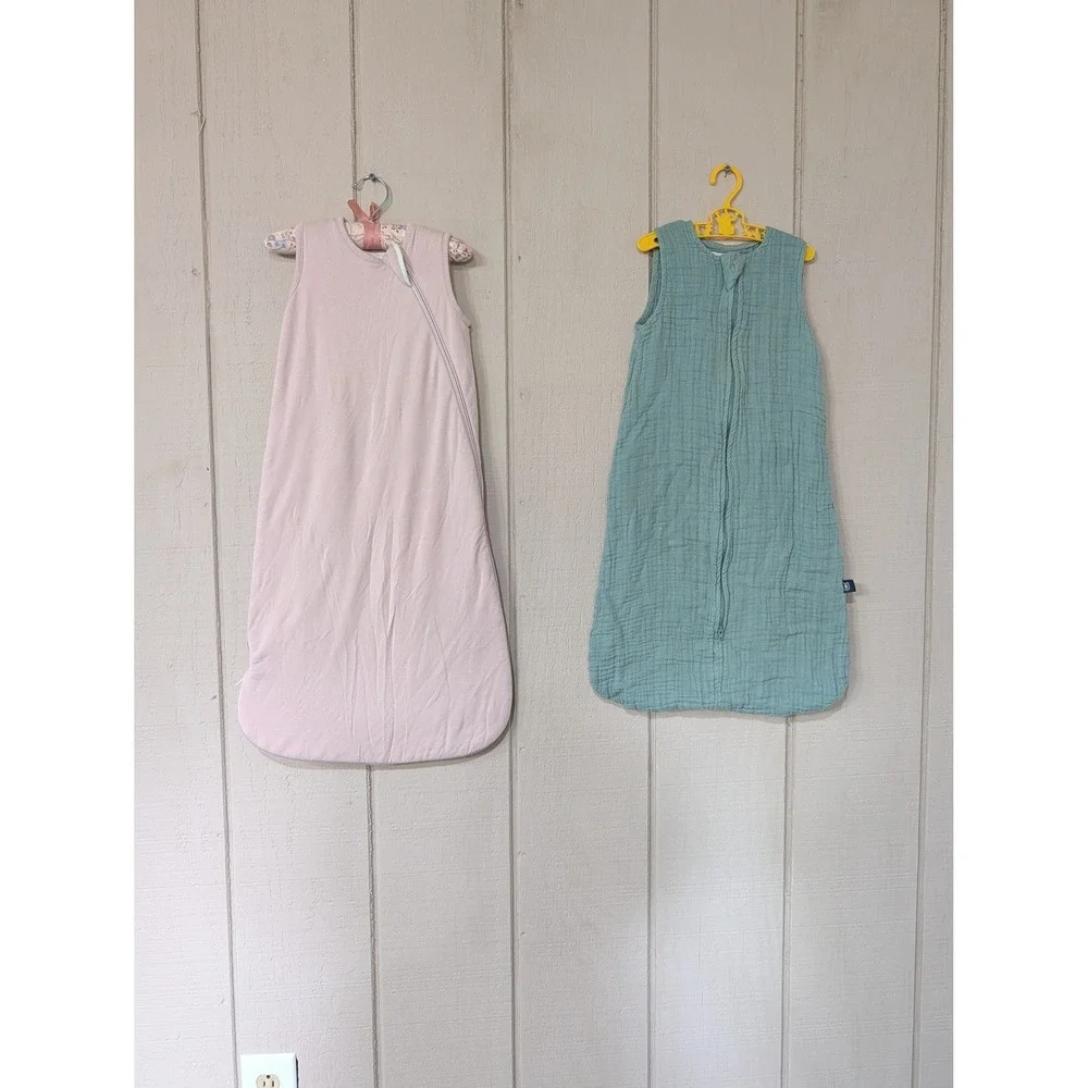 Kyte Baby Uni Organics Sleep Sack Bundle‎ Pink 1.0 TOG Green Muslin 6-12 M Small